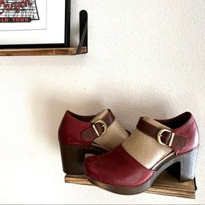 Like New Dansko Red Leather Mary Jane Heel Pump